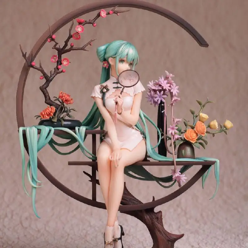 

25cm Hatsune Miku Anime Shaohua Cheongsam Hatsune Figure Sitting Posture Model Decoration Table Ornaments Holiday Gifts