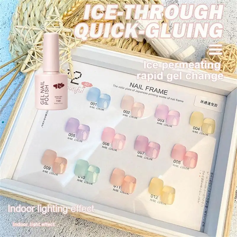 12colors Ice Through Changing Color Gel Nail Polish Translucen Phototherapy Glue Sunlight Discoloration Summer Nail Art Manicure
12colors Ice Through Changing Color Gel Nail Polish Translucen Phototherapy Glue Sunlight Discoloration Summer Nail Art Manicure