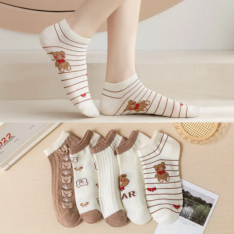 Spring Summer Women Cotton Socks Fashion Bear Socks Cute Cartoon Women White Coffee Short Ankle Socks Harajuku Christmas Gift
Spring Summer Women Cotton Socks Fashion Bear Socks Cute Cartoon Women White Coffee Short Ankle Socks Harajuku Christmas Gift