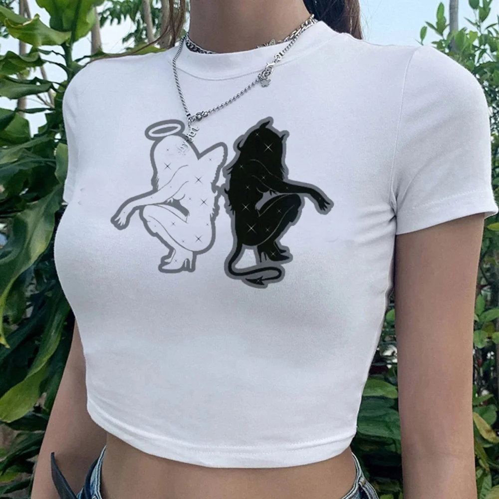y2k angel t shirt fairy grunge 2000s crop top Woman Kawaii manga fairycore graphic tee 
y2k angel t shirt fairy grunge 2000s crop top Woman Kawaii manga fairycore graphic tee