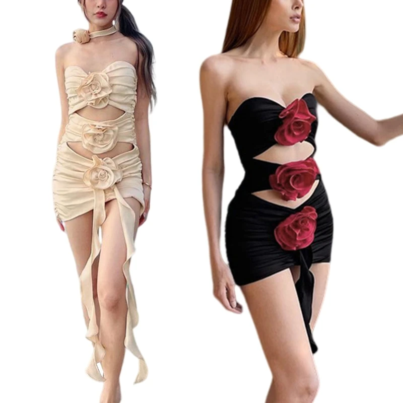 Womens 3D Floral Dress Sexy Cut Out Dress Summer Ruched Bodycon Dress Female Cocktail Party Dress Mini Backless Dress
Womens 3D Floral Dress Sexy Cut Out Dress Summer Ruched Bodycon Dress Female Cocktail Party Dress Mini Backless Dress