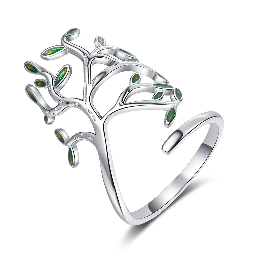 925 Sterling Silver Tree of Life Green Tree Leaves Adjustable Finger Rings for Women Sterling Silver Jewelry SCR454
925 Sterling Silver Tree of Life Green Tree Leaves Adjustable Finger Rings for Women Sterling Silver Jewelry SCR454