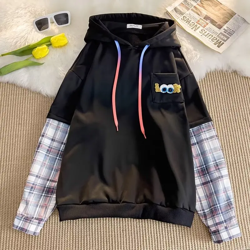 Youth popular casual plaid autumn hoodie with lace-up head 2022 new male lazy hipster hat fake two pieces
Youth popular casual plaid autumn hoodie with lace-up head 2022 new male lazy hipster hat fake two pieces