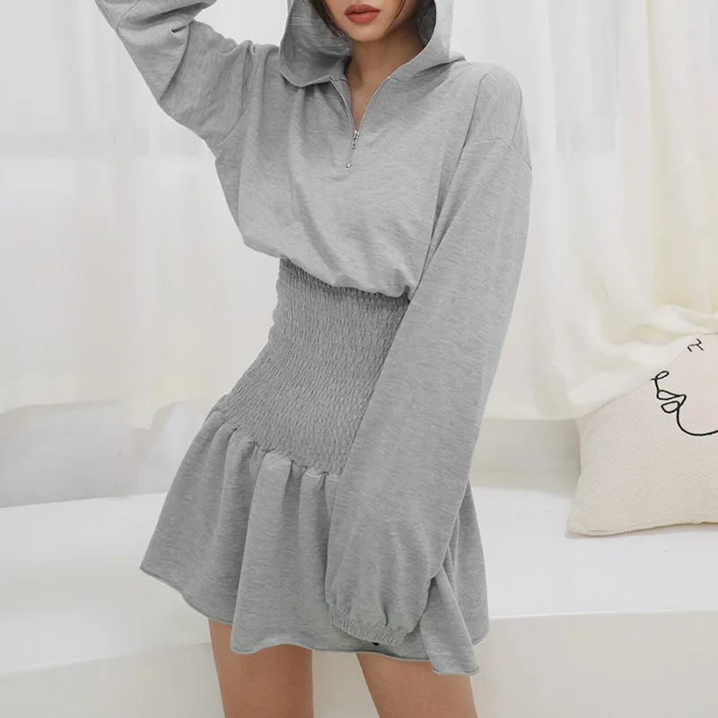 2021 Autumn Fashion Trend Women's New Solid Color Lantern Sleeve Casual Hooded Long-sleeved Waist Bag Hip Slim Dress Female
2021 Autumn Fashion Trend Women's New Solid Color Lantern Sleeve Casual Hooded Long-sleeved Waist Bag Hip Slim Dress Female