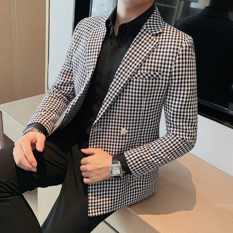 2023 3Autumn Plaid Blazer men fashion Slim Fit Casual Suit Jacket Business Social Wedding Dress Coat Streetwear Costume Homme
2023 3Autumn Plaid Blazer men fashion Slim Fit Casual Suit Jacket Business Social Wedding Dress Coat Streetwear Costume Homme