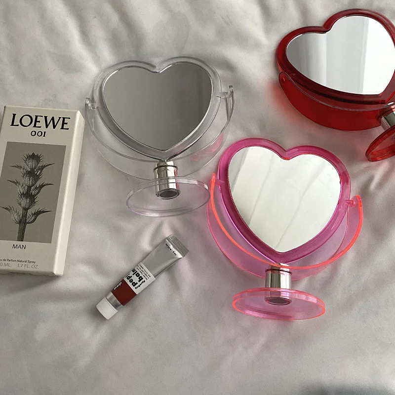 INS Korean Style Heart Shaped Cosmetic Mirror Acrylic Transparent Base Makeup Mirror Double Side Home Bedroom Desktop Mirror
INS Korean Style Heart Shaped Cosmetic Mirror Acrylic Transparent Base Makeup Mirror Double Side Home Bedroom Desktop Mirror