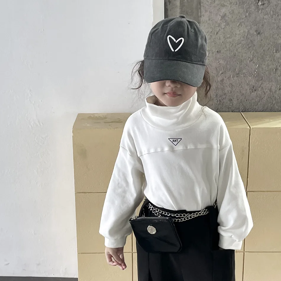 2023 Autumn Winter Kids letters high collar bottoming T-shirts Boys solid color soft Tees Girls loose warm Tops
2023 Autumn Winter Kids letters high collar bottoming T-shirts Boys solid color soft Tees Girls loose warm Tops