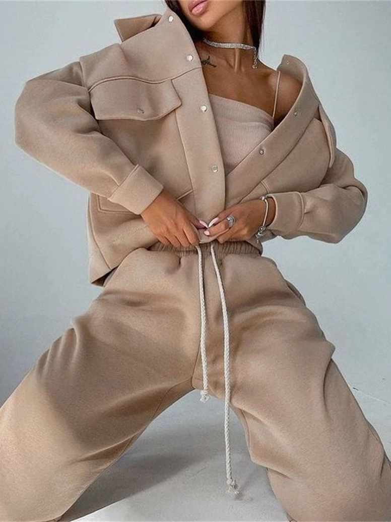Two Pieces Set Women's Tracksuit Single Breasted Long Sleeve Coat Pants Female Jacket Suit Fashion Y2K Streetwear Outifits 2022
Two Pieces Set Women's Tracksuit Single Breasted Long Sleeve Coat Pants Female Jacket Suit Fashion Y2K Streetwear Outifits 2022