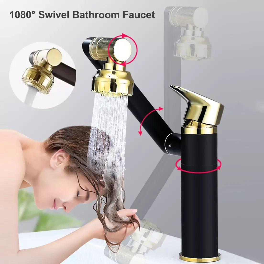 1080° Swivel Bathroom Sink Faucet Mixer Deck Mount Splash Proof Water Tap Shower Head Plumbing Tapware For Bathroom Accessories
1080° Swivel Bathroom Sink Faucet Mixer Deck Mount Splash Proof Water Tap Shower Head Plumbing Tapware For Bathroom Accessories