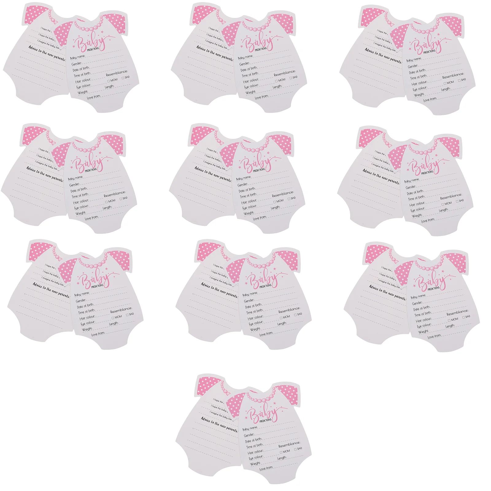 

20 Pcs Baby Cloth Newborn Photography Props Gender Prediction Mom Dad Gifts Monthly Paper Cards Party Supplies Daddy Advice