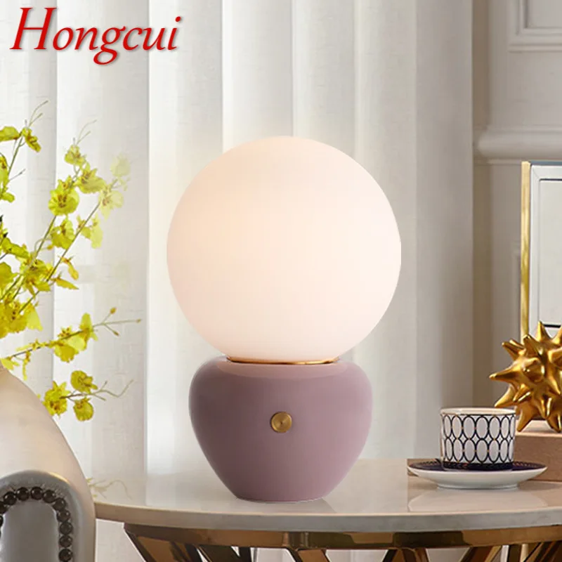 

Hongcui Ceramic Beside Lamps Touch Dimmer contemporary Smart LED Nordic Creative Decorative Desk Lighting