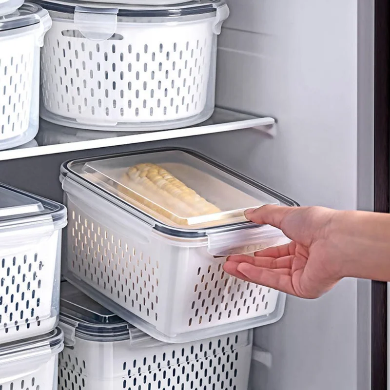 New Refrigerator Vegetable Fruit Storage Box Fridge Organizer Drain Basket Food Storage Container Kitchen Organizer kitchen Rack
New Refrigerator Vegetable Fruit Storage Box Fridge Organizer Drain Basket Food Storage Container Kitchen Organizer kitchen Rack