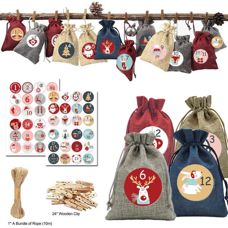 Christmas Advent Calendar Candy Bag 24 Days Countdown Calendar Burlap Bags Advent Calendar Candy Gift Pouches Decor with Advent
Christmas Advent Calendar Candy Bag 24 Days Countdown Calendar Burlap Bags Advent Calendar Candy Gift Pouches Decor with Advent