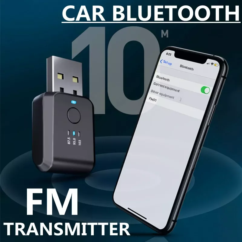 Car Bluetooth 5.0 FM Transmitter Modulator Wireless Handsfree Audio Receiver Auto Mini Music USB Car Accessories No Delay/Noise 
Car Bluetooth 5.0 FM Transmitter Modulator Wireless Handsfree Audio Receiver Auto Mini Music USB Car Accessories No Delay/Noise