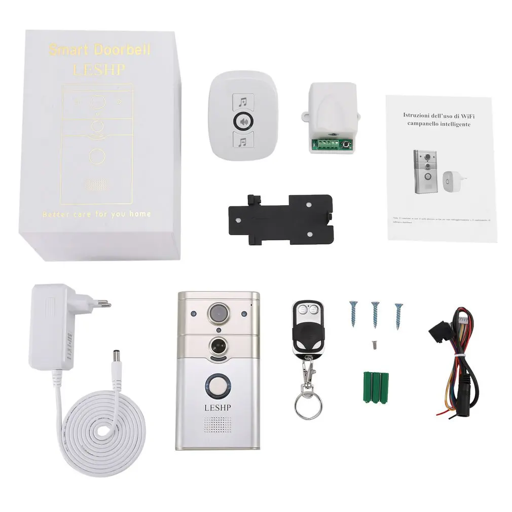 

Household Wireless Remote Control Electronic Visible HD 720P Video Picture 1/4 COMS 1 Mega-Pixels 12V/1A Wi-Fi Smart Doorbell