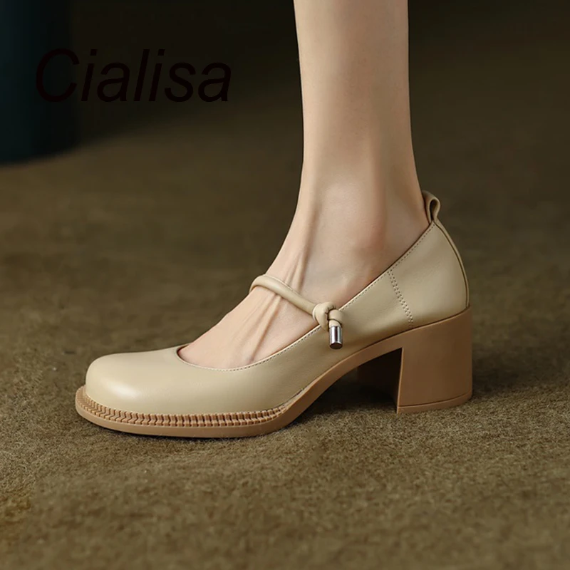 Cialisa Soft Comfortable Simple Round Toe Mary Jane Chunky Heels Shoes Woman White Real Leather Casual Pumps For Spring Autumn
Cialisa Soft Comfortable Simple Round Toe Mary Jane Chunky Heels Shoes Woman White Real Leather Casual Pumps For Spring Autumn