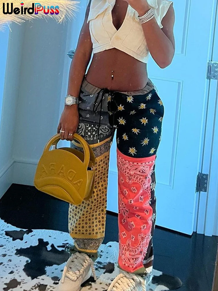 Weird Puss High Waist Straight Pants Women Festival Panelled Print Skinny Drawstring Wild Streetwear Vintage Fashion Trousers
Weird Puss High Waist Straight Pants Women Festival Panelled Print Skinny Drawstring Wild Streetwear Vintage Fashion Trousers