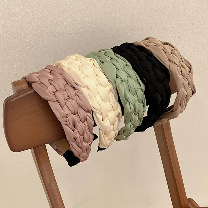 New Fashion Women Headband Wide Side Braided Hairband Solid Color Turban Solid Color Headwear Adult Hair Accessories
New Fashion Women Headband Wide Side Braided Hairband Solid Color Turban Solid Color Headwear Adult Hair Accessories