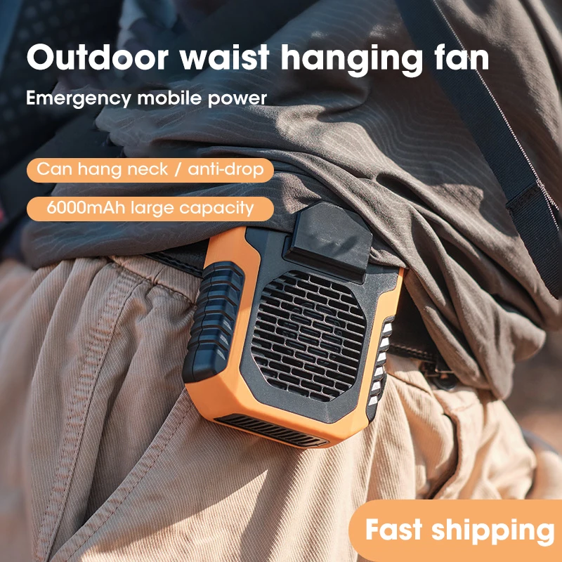 6000mA Portable Waist Fan USB Air Conditioning Hanging Neck Mini Fan Exhaust Fan Outdoor Sports Air Conditioner Fan Cooling Fan
6000mA Portable Waist Fan USB Air Conditioning Hanging Neck Mini Fan Exhaust Fan Outdoor Sports Air Conditioner Fan Cooling Fan