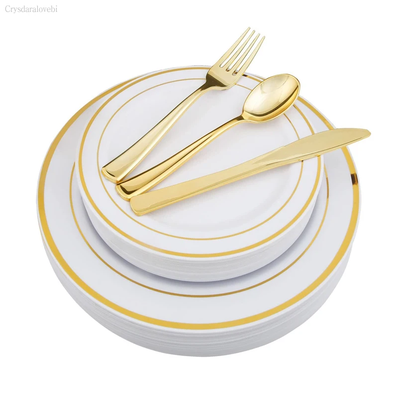 50pcs Disposable Gold Plastic Plates Silverware Golden Rim Square Plate Rose Dinnerware Set For Wedding Birthday Party Supplies
50pcs Disposable Gold Plastic Plates Silverware Golden Rim Square Plate Rose Dinnerware Set For Wedding Birthday Party Supplies