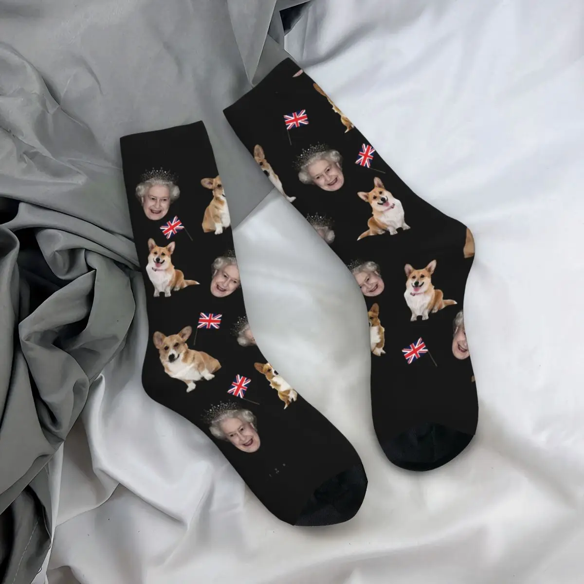 Autumn Winter Colorful Men's Women's Queen Elizabeth And Corgis Socks Dog Lover Sweat Absorbing Basketball Socks
Autumn Winter Colorful Men's Women's Queen Elizabeth And Corgis Socks Dog Lover Sweat Absorbing Basketball Socks