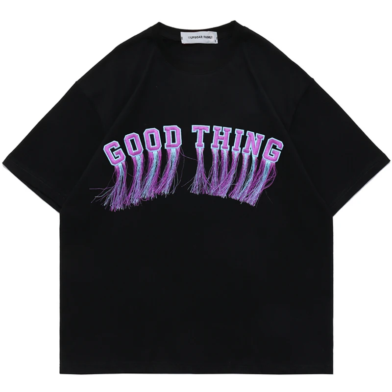 Mens Letter Tassel Design T Shirt Unisex Short Sleeve t shirts 22Summer Oversize T-shirt 100%Cotton Women Loose Tops Tees
Mens Letter Tassel Design T Shirt Unisex Short Sleeve t shirts 22Summer Oversize T-shirt 100%Cotton Women Loose Tops Tees