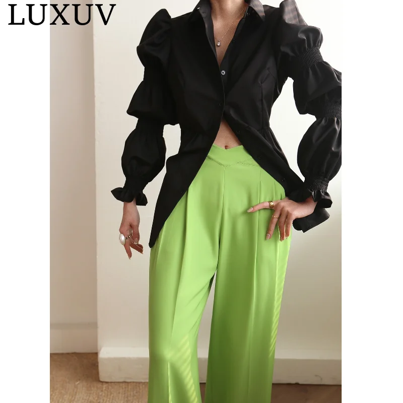 LUXUV Women White Minimalism Shirt Female Y2K Pleated Chic Long Sleeve Top Loose Casual Korean Fashion Elegant Blouses Design
LUXUV Women White Minimalism Shirt Female Y2K Pleated Chic Long Sleeve Top Loose Casual Korean Fashion Elegant Blouses Design