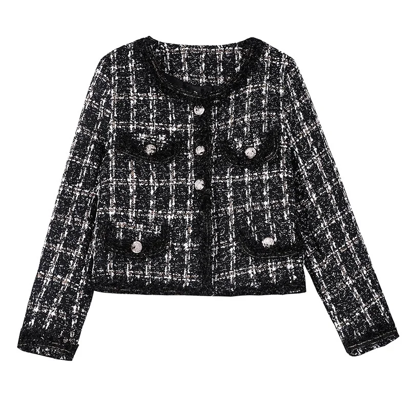 2023 Autumn Winter Casual Tweed Plaid Outwear Coat Women Vintage Chic Long Sleeves Blouse Pocket Female Blazer Top Short Jacket
2023 Autumn Winter Casual Tweed Plaid Outwear Coat Women Vintage Chic Long Sleeves Blouse Pocket Female Blazer Top Short Jacket