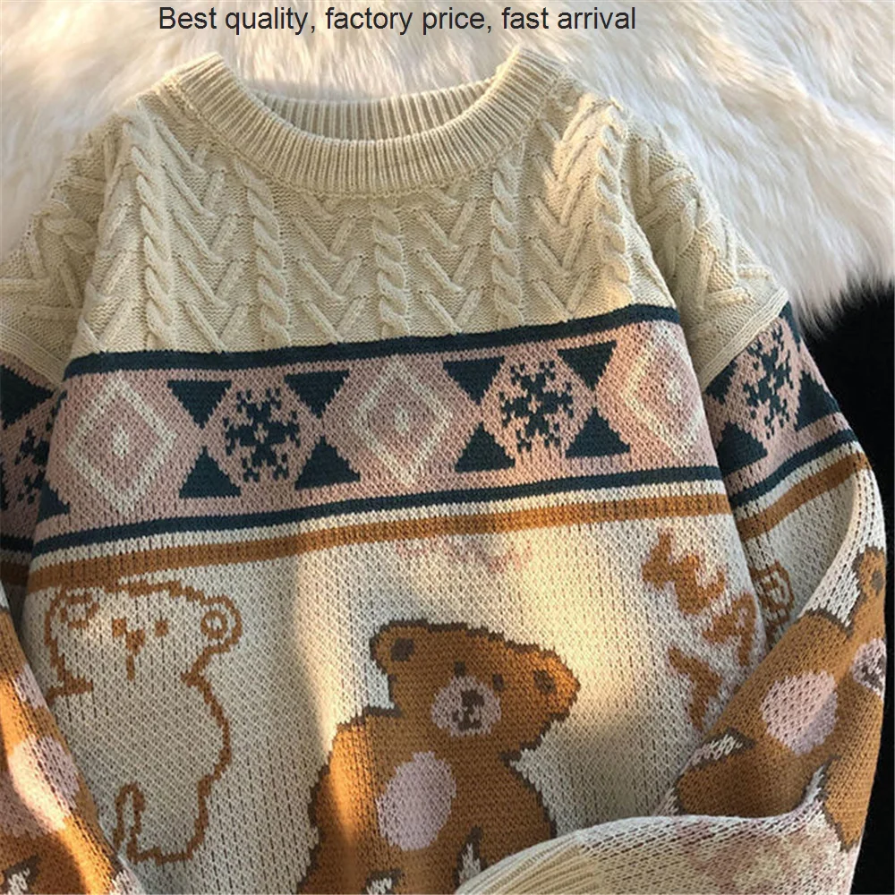 quality luxury brand Cute Bear Oversize Men High Street Knitting Sweater Tops Autumn Pullover Loose Harajuku Kawaii White Women
quality luxury brand Cute Bear Oversize Men High Street Knitting Sweater Tops Autumn Pullover Loose Harajuku Kawaii White Women