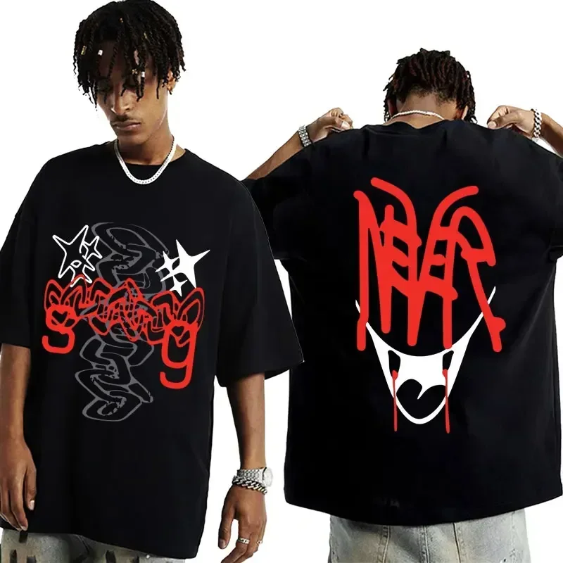 Футболка Bladee в стиле ретро для мужчин и женщин 100% хлопок с коротким рукавом