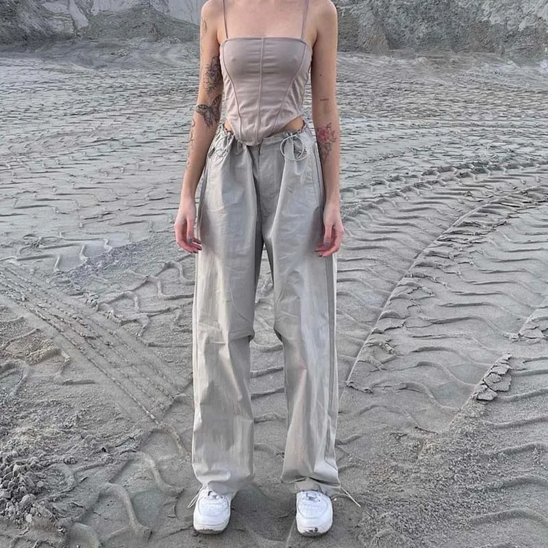 WeiYao Gray Baggy Trousers Women Drawstring Low Waist Y2K Clothes Korean Fashion Casual Loose Dance Hippie Jogging Sweatpants
WeiYao Gray Baggy Trousers Women Drawstring Low Waist Y2K Clothes Korean Fashion Casual Loose Dance Hippie Jogging Sweatpants