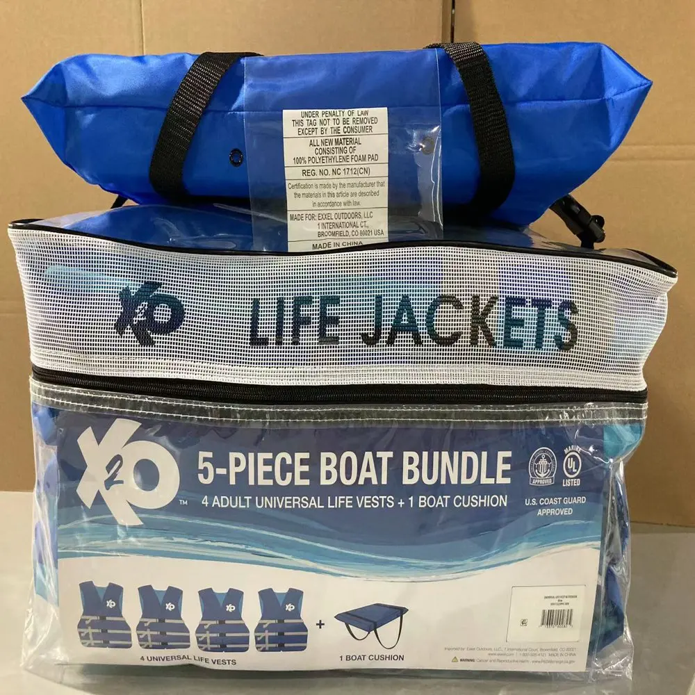 X20 5-Pack Boat Bundle Universal Life Jacket 4-Pack Plus Throwable Boat Cushion in Blue
X20 5-Pack Boat Bundle Universal Life Jacket 4-Pack Plus Throwable Boat Cushion in Blue