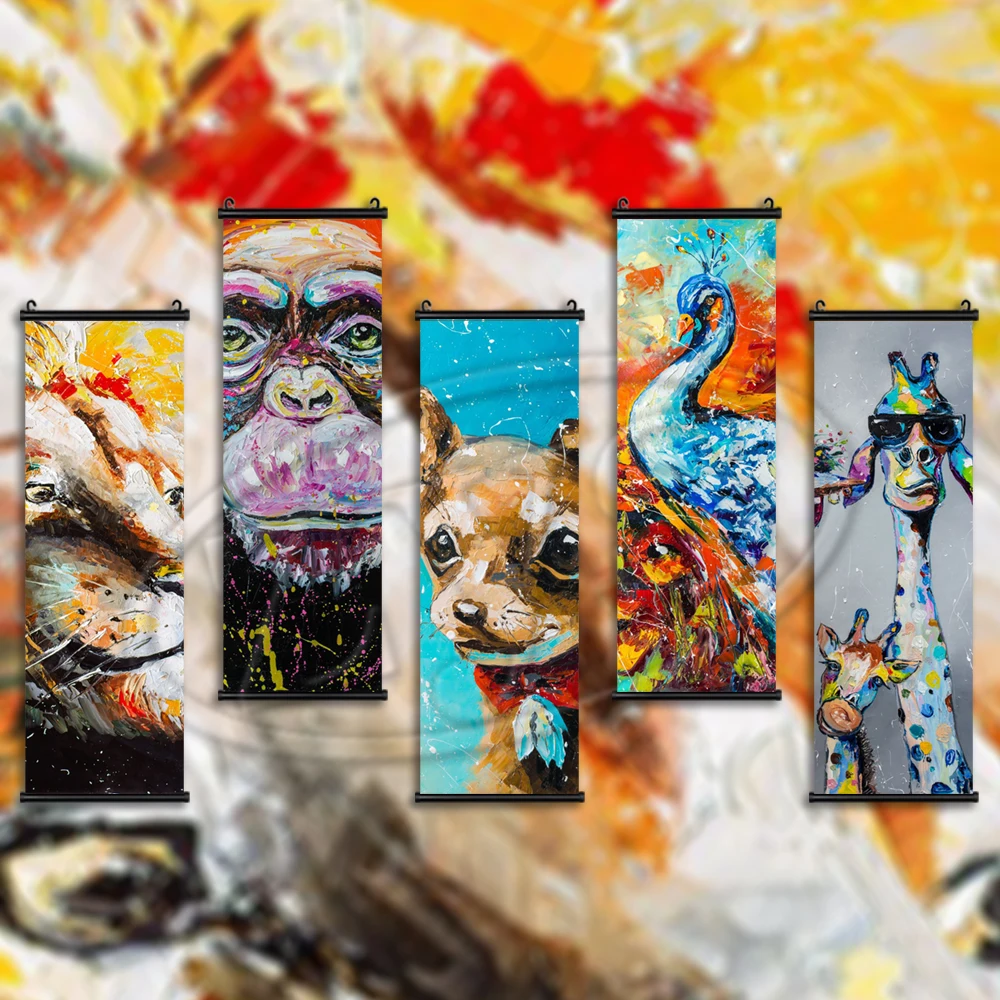 Hanging Scrolls Animals Canvas Print Dog Pictures Wall Artwork Chimpanzee Paintings Home Decor Modular Posters For Living Room
Hanging Scrolls Animals Canvas Print Dog Pictures Wall Artwork Chimpanzee Paintings Home Decor Modular Posters For Living Room