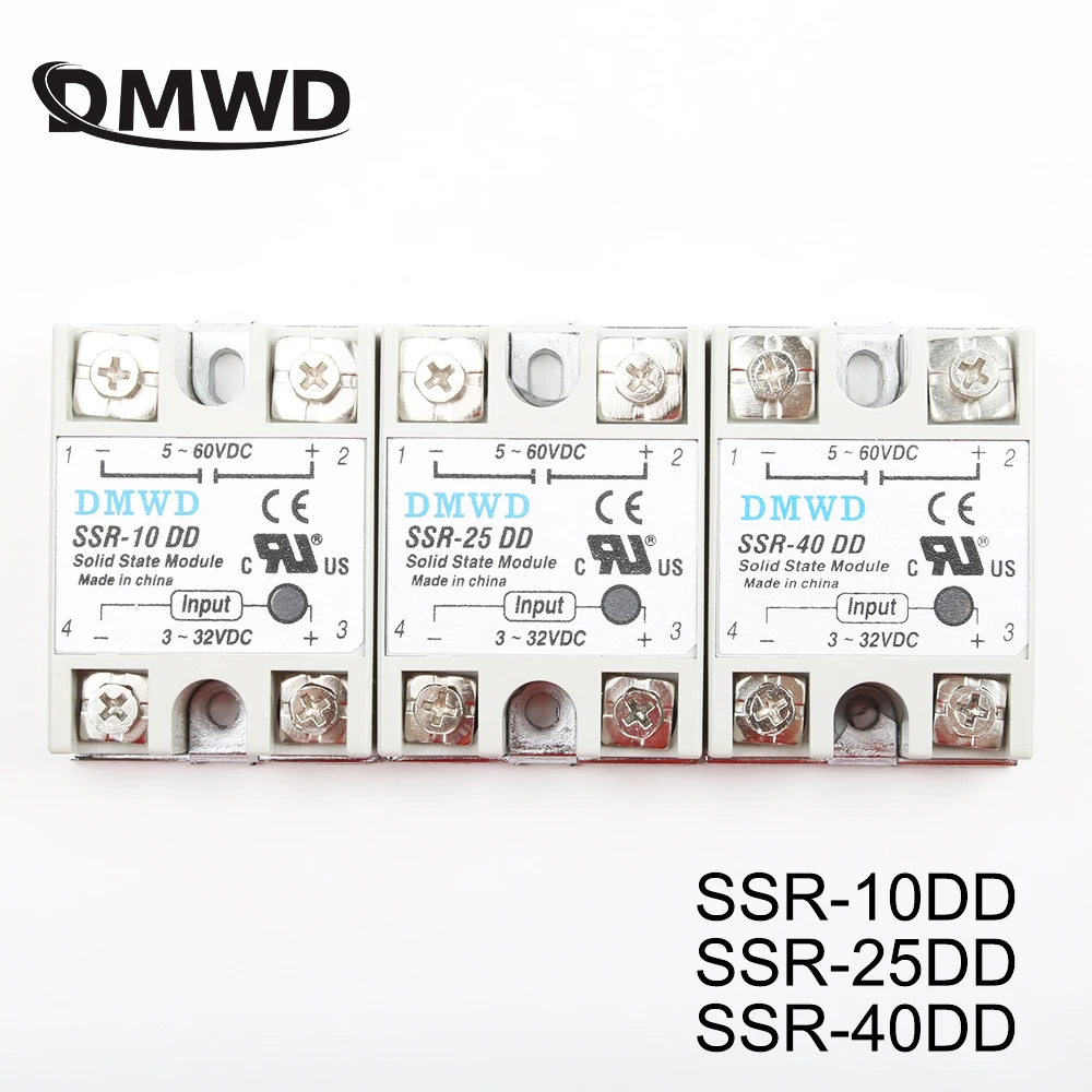 Твердотельное реле SSR-10DD SSR-25DD 10A 25A 40A AC Control DC Relay 3-32V DC TO 5-60VDC SSR 10AA 25AA 40AA
Твердотельное реле SSR-10DD SSR-25DD 10A 25A 40A AC Control DC Relay 3-32V DC TO 5-60VDC SSR 10AA 25AA 40AA