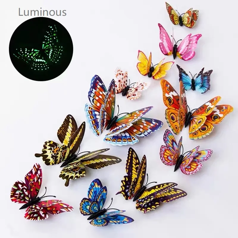 PVC Luminous Scrapbook Colorful Artificial Butterfly Wall Sticker Wedding Decoration Living Room Butterflies Decal Stickers
PVC Luminous Scrapbook Colorful Artificial Butterfly Wall Sticker Wedding Decoration Living Room Butterflies Decal Stickers