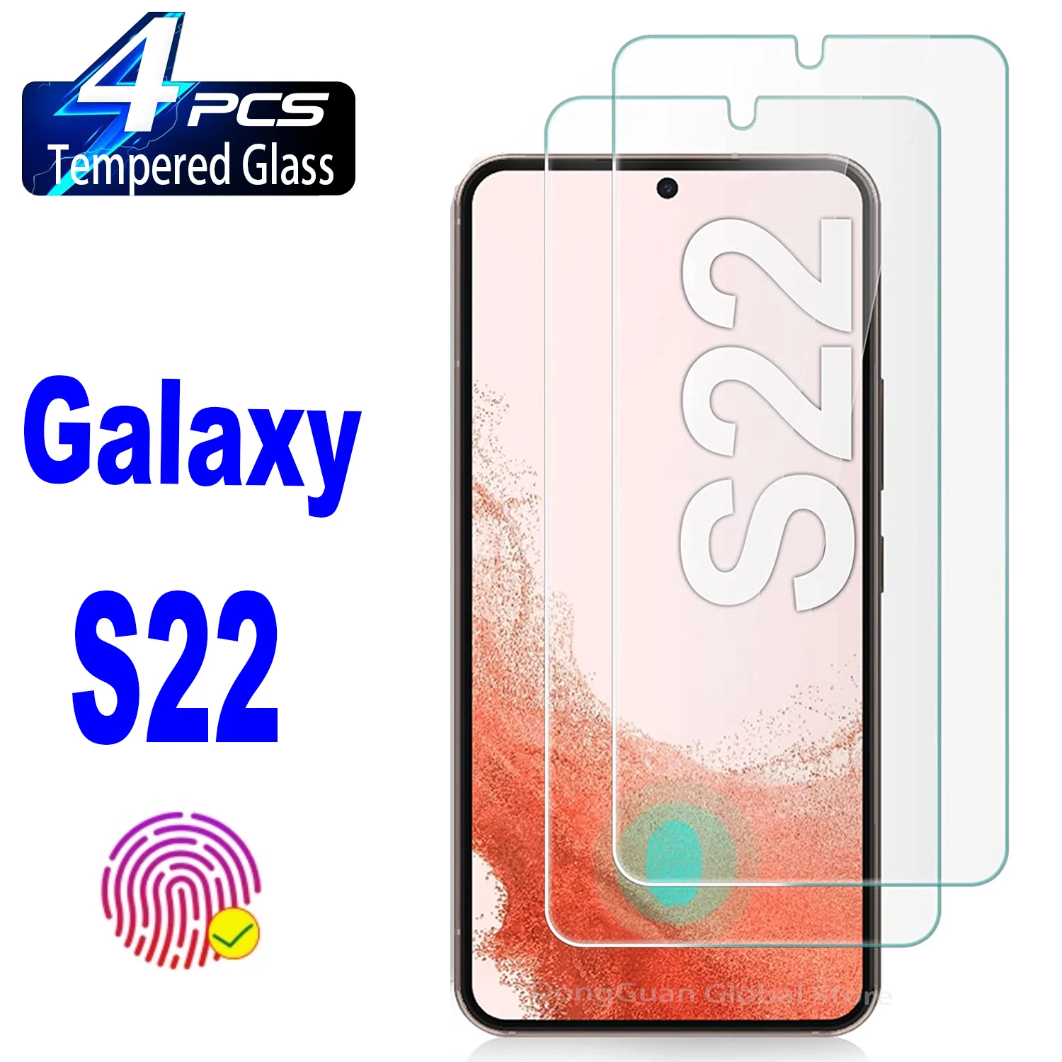 

2/4Pcs Fingerprint Unlock Tempered Glass For Samsung Galaxy S22 5G S21 S23 Plus S20FE S21FE 5G Screen Protector Glass