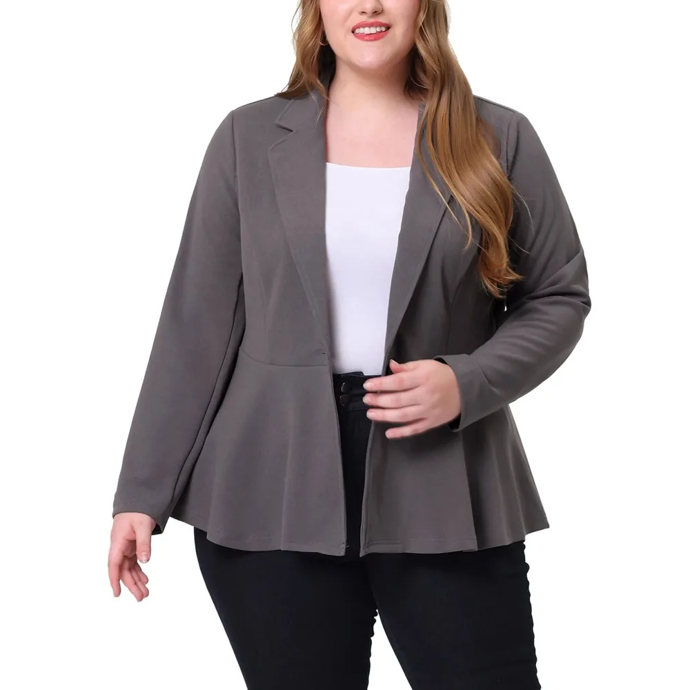 New in Outerwears Women's Plus Size 3/4 Sleeve Peplum Notch Panel Casual Blazers Woman Clothes Clothing Female Coat External
New in Outerwears Women's Plus Size 3/4 Sleeve Peplum Notch Panel Casual Blazers Woman Clothes Clothing Female Coat External