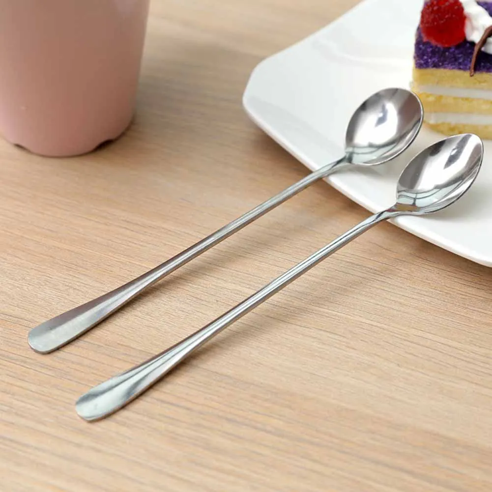 

Long Handled Stainless Steel Coffee Spoon Ice Cream Dessert Tea Stirring Spoon For Picnic Kitchen Accessories Bar Tools