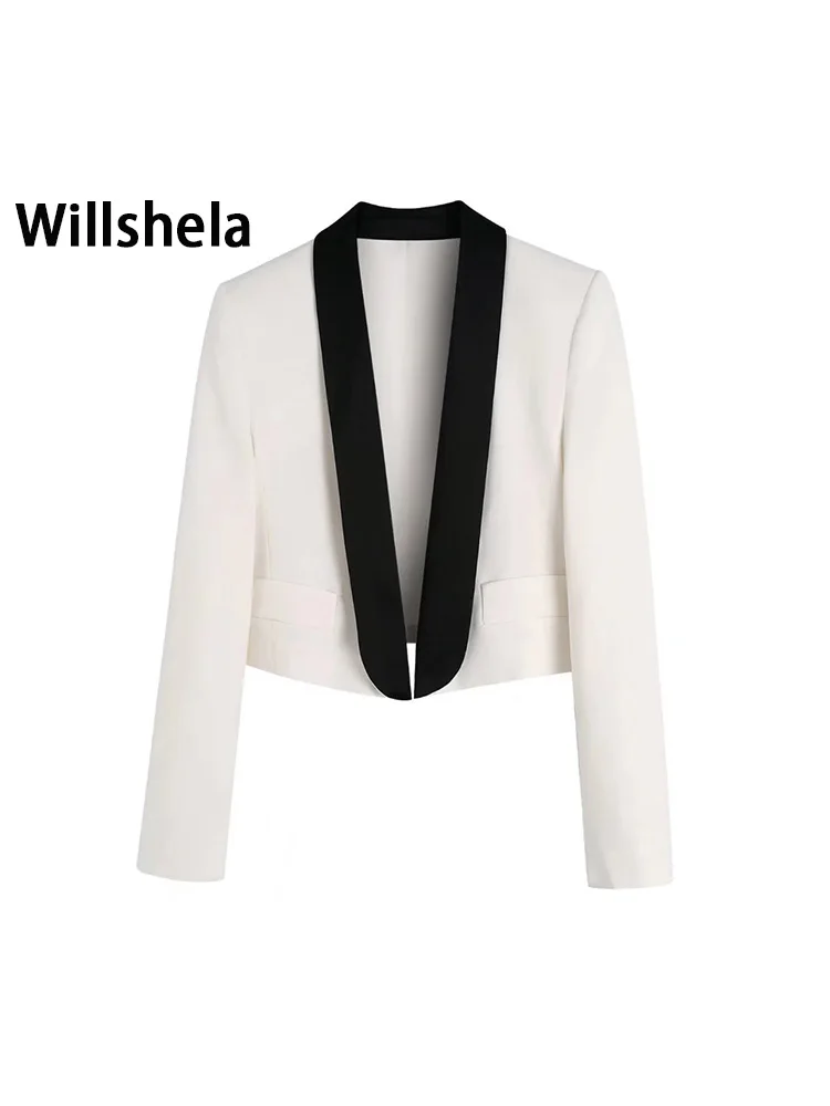 Willshela Women Fashion Patchwork Cropped Cardigan Blazers Vintage Long Sleeves V-Neck Female Office Lady Outfits
Willshela Women Fashion Patchwork Cropped Cardigan Blazers Vintage Long Sleeves V-Neck Female Office Lady Outfits