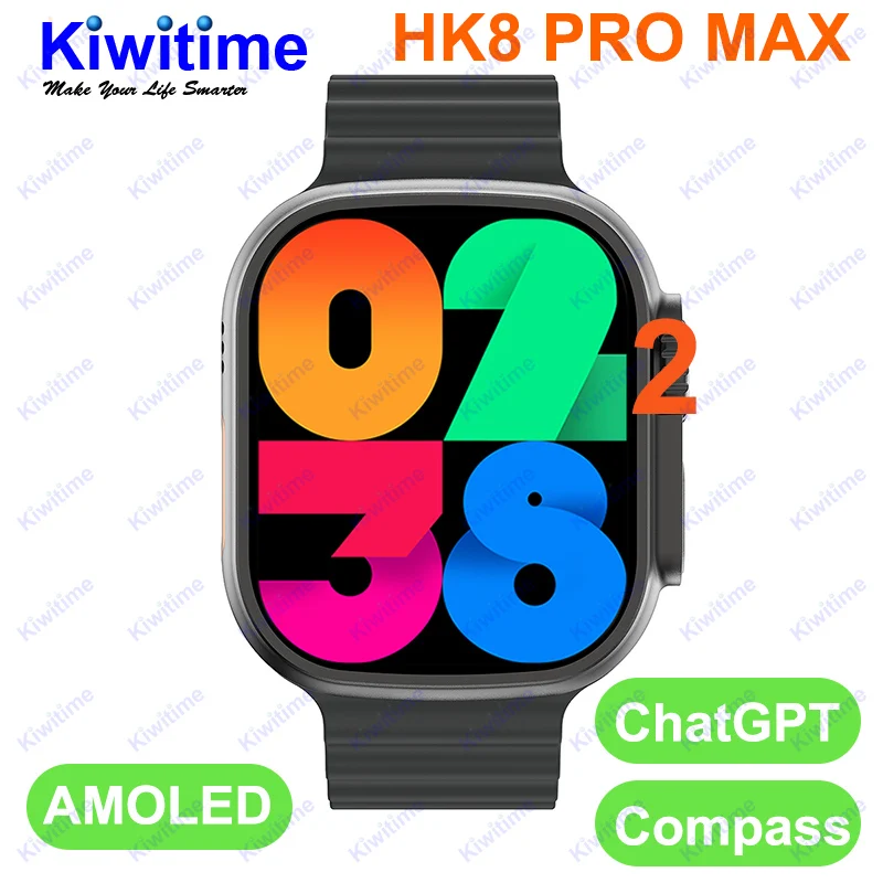 

2023 KIWITIME HK8 Pro Max Ultra Gen2 ChatGPT Smart Watch Men IWO Series 8 49mm AMOLED Compass NFC Heart Rate Monitor Smartwatch