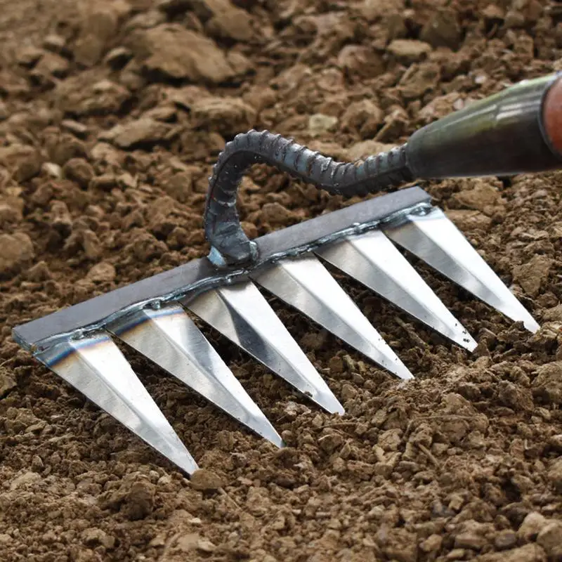 Dethatcher Rake Carbon Steel Garden Hand Rake Metal Duty Tine Rake Dethatching Weeding Acreage Cultivator Rake 6 Tines
Dethatcher Rake Carbon Steel Garden Hand Rake Metal Duty Tine Rake Dethatching Weeding Acreage Cultivator Rake 6 Tines