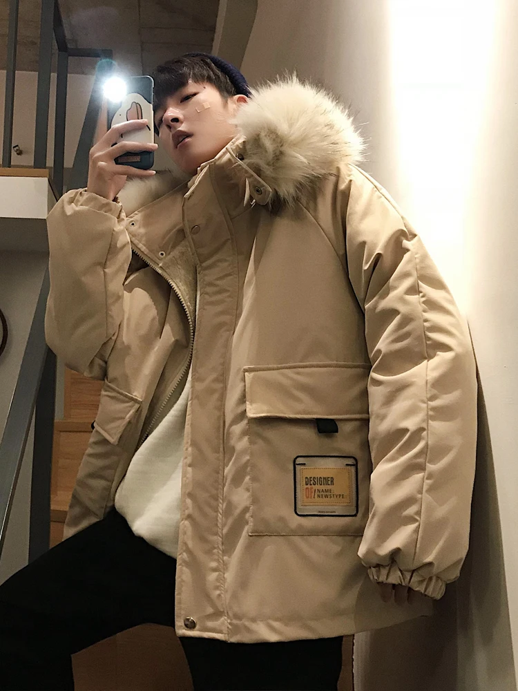 ZCSMLL Autumn Winter Korean Oversize Loose Wool Collar Hooded Cotton Padded Jacket Couple Thickened Cotton Padded Jacket Male
ZCSMLL Autumn Winter Korean Oversize Loose Wool Collar Hooded Cotton Padded Jacket Couple Thickened Cotton Padded Jacket Male