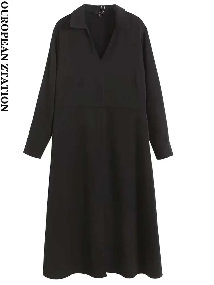 PAILETE Women 2022 fashion front vent hem midi shirt dress vintage v neck long sleeve female dresses vestidos mujer
PAILETE Women 2022 fashion front vent hem midi shirt dress vintage v neck long sleeve female dresses vestidos mujer