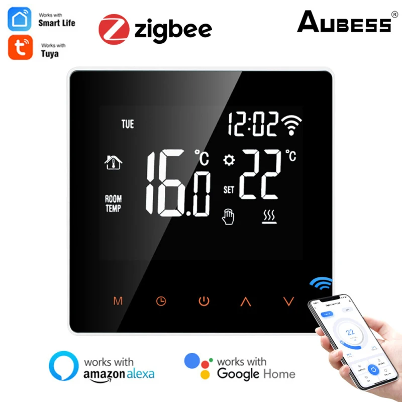 Aubess Tuya ZigBee Smart Thermostat Electric Floor Heating Water/Gas Boiler Temperature Remote Controller For Google Home Alexa
Aubess Tuya ZigBee Smart Thermostat Electric Floor Heating Water/Gas Boiler Temperature Remote Controller For Google Home Alexa