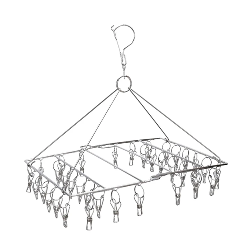 24/36/46/52 Clips Folding Clothes Hanger Drying Rack for Socks Towels Diapers 53CB
24/36/46/52 Clips Folding Clothes Hanger Drying Rack for Socks Towels Diapers 53CB