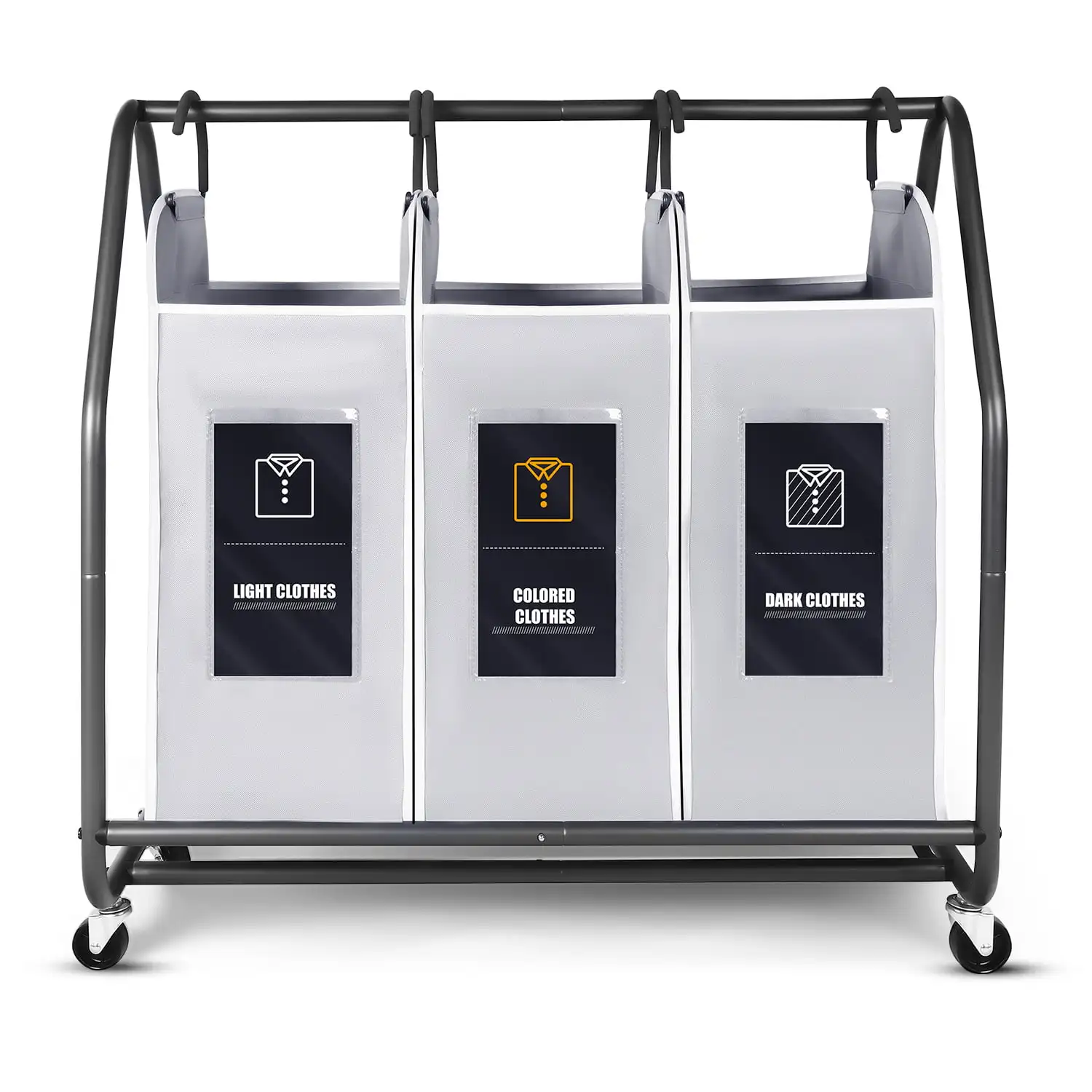 Laundry Sorter Cart, Laundry Hamper Sorter with 6 Soft Cards for Clothes Toys Storage, Polyester
Laundry Sorter Cart, Laundry Hamper Sorter with 6 Soft Cards for Clothes Toys Storage, Polyester