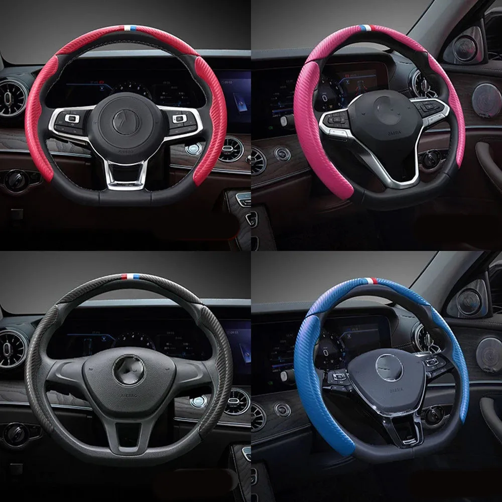 3pcs Universal Car Steering Wheel Cover Carbon Fiber Texture Interior Accessory Non-Slip Anti Dust Booster Cover
3pcs Universal Car Steering Wheel Cover Carbon Fiber Texture Interior Accessory Non-Slip Anti Dust Booster Cover