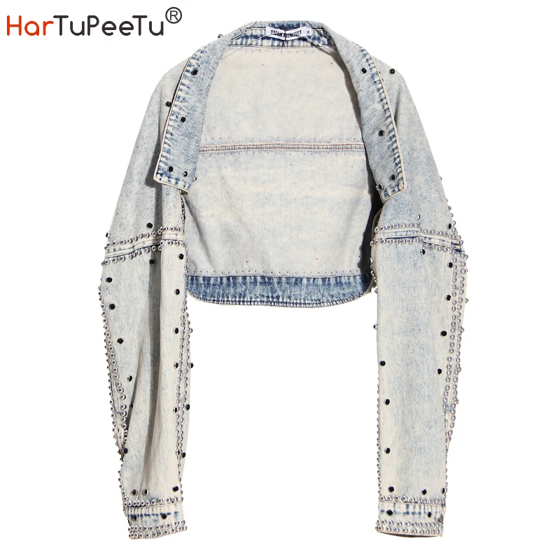 Denim Coat Women Autumn Short Jacket 2022 Rivets Decorate Long Sleeve Top Streetwear Cape Style Thin Party Wear
Denim Coat Women Autumn Short Jacket 2022 Rivets Decorate Long Sleeve Top Streetwear Cape Style Thin Party Wear