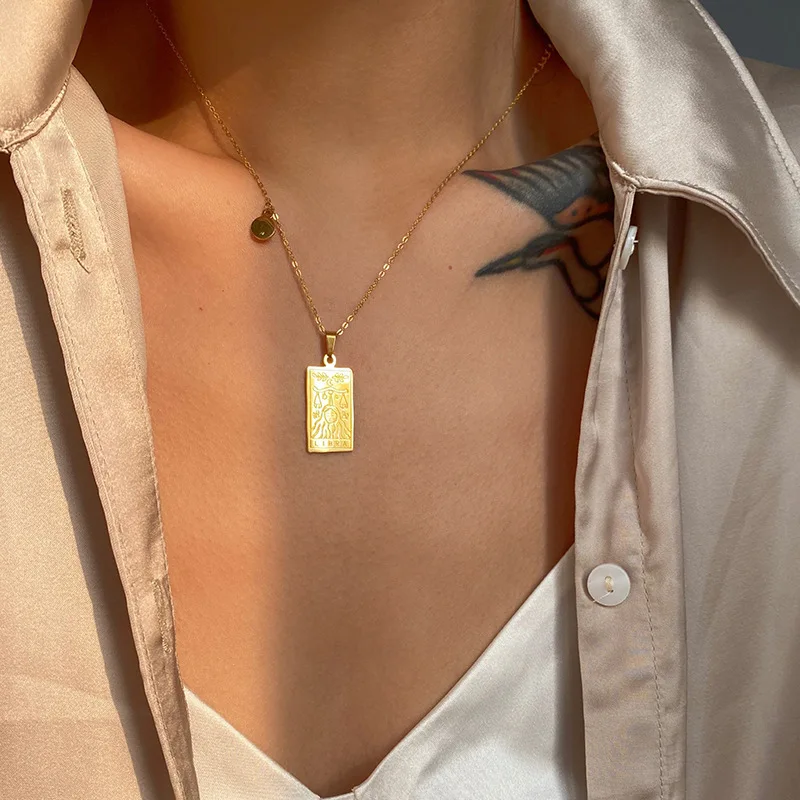 Square necklace 12 twelve constellation clavicle necklace titanium steel gold-plated tag necklace tarot card necklaces for women
Square necklace 12 twelve constellation clavicle necklace titanium steel gold-plated tag necklace tarot card necklaces for women