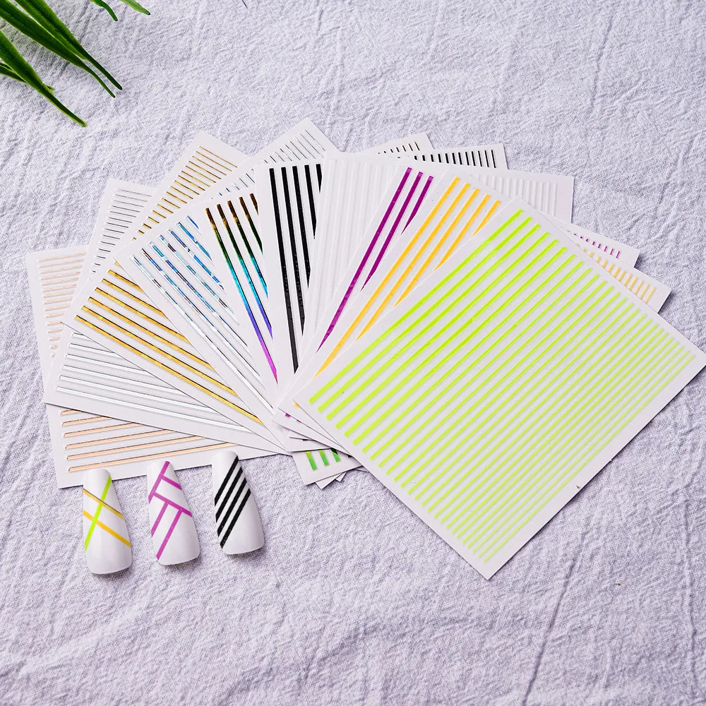 Stripe Line Nail Sticker Decal Laser Lining Line Art Self-Adhesive Peel Off Nail Ornaments 3D Stickers for Girls Manicure Tools
Stripe Line Nail Sticker Decal Laser Lining Line Art Self-Adhesive Peel Off Nail Ornaments 3D Stickers for Girls Manicure Tools